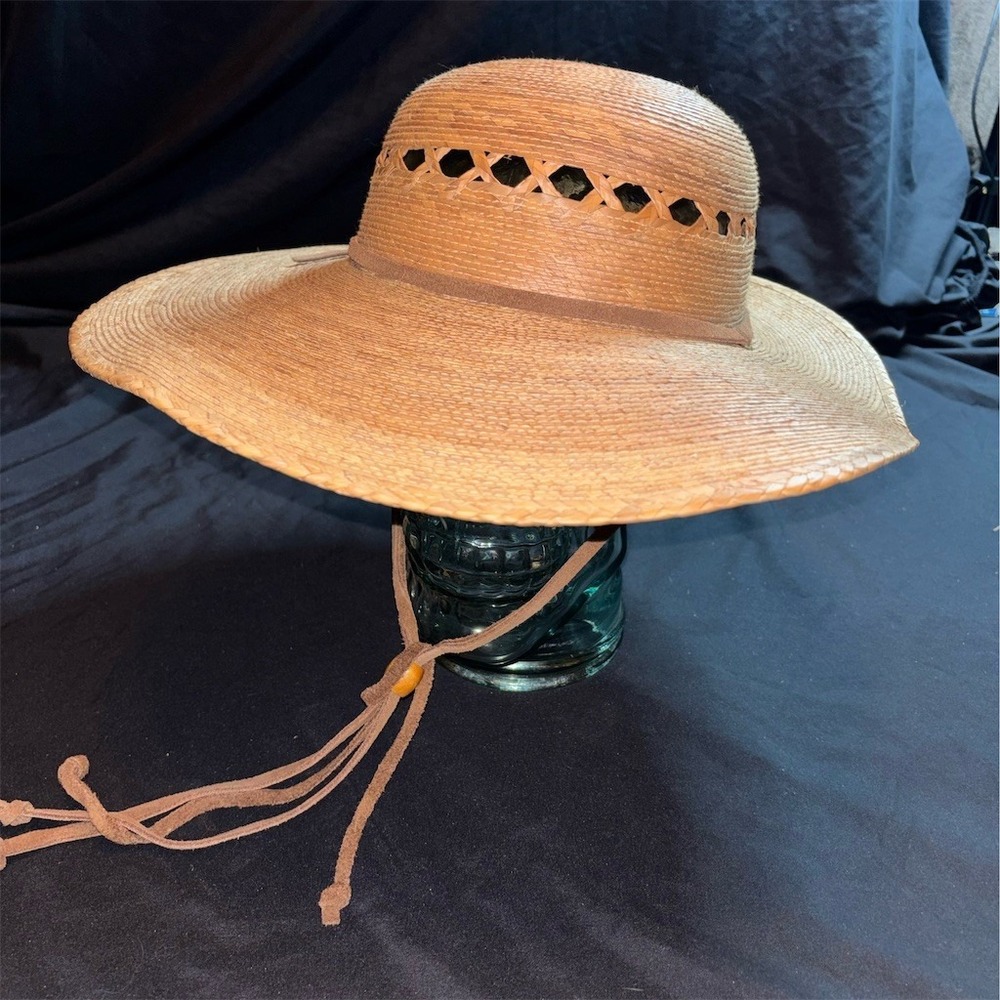 Tula Hats Ranch Sun Hat Womens One Size Beige Wide Brim Chin Cord resort straw